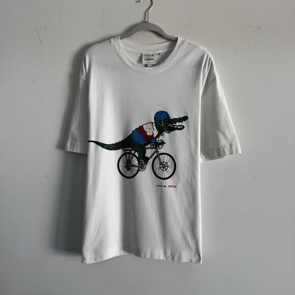 Lacoste x Netflix Men's Organic Cotton T-shirt, Size 6/ XL - Picture 5 of 16